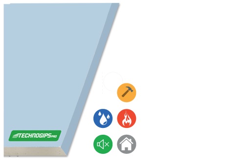 Gips ploča TECHNOGIPS Exterior Board BlueBoard GM-H1F-R 12,5/1200/2000 (2,4m2/k)